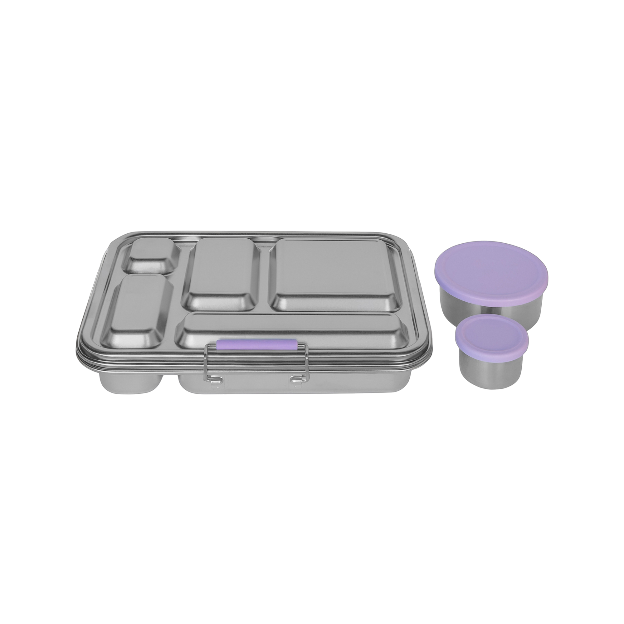Bento Lunch Box - 5 Compartments - Purple - closed